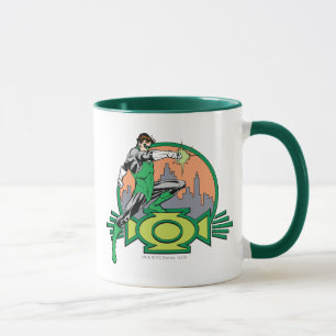 Taza Fondo y logotipo verdes de la ciudad de la