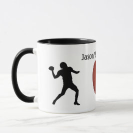 Taza Football Silhouetted Players and Ball personalize