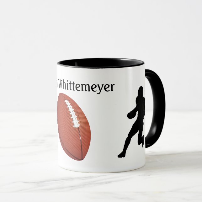 Taza Football Silhouetted Players and Ball personalize (Anverso derecho)