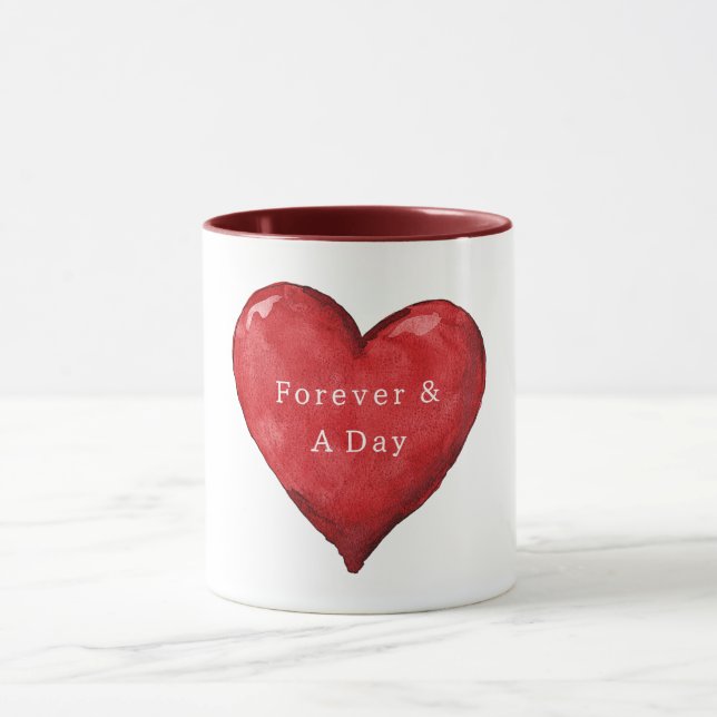 Taza Forever & A Day Heart Valentine's Day Love (Centro)