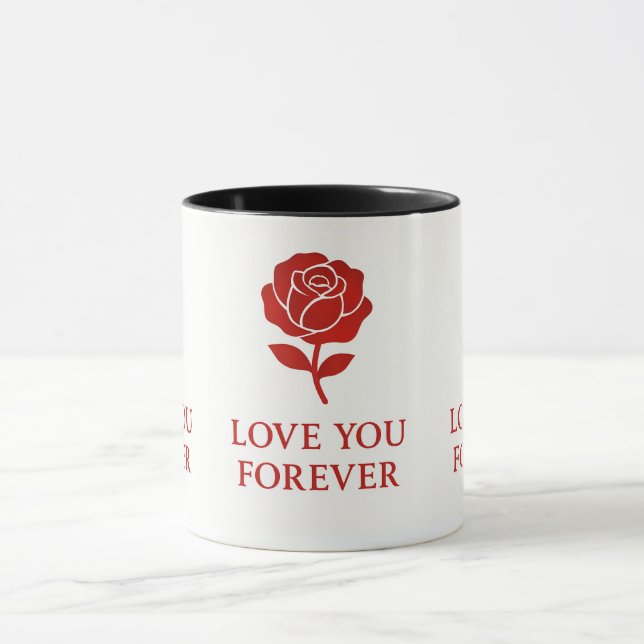 Taza Forever Love Rose Graphic Creating Warm Valentine  (Centro)