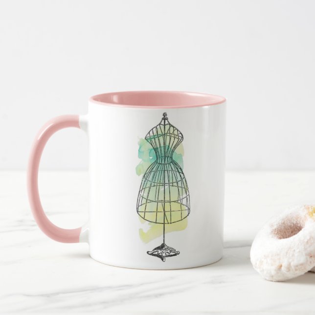Taza Forma de vestir de color agua (Con donut)