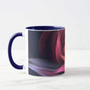 Taza Forma De Vórtex Abstracto Rojo Y Azul