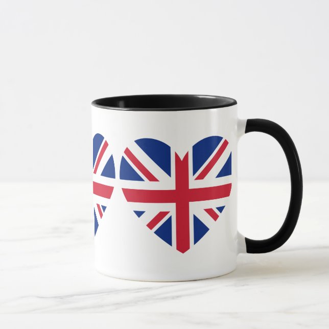 Taza Forma del corazón de Union Jack (Derecha)