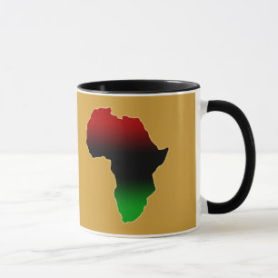 Taza Forma roja, negra y verde de África