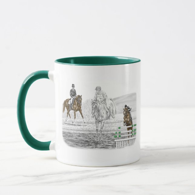 Taza Formación combinada de caballos de aventura de 3 d (Izquierda)
