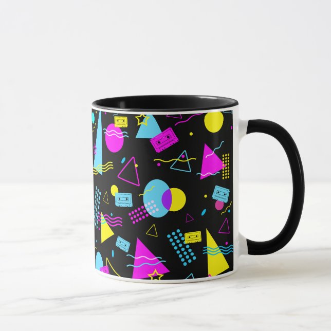 TAZA FORMAS COLORIDAS DE CINTA DE RETRO (Derecha)