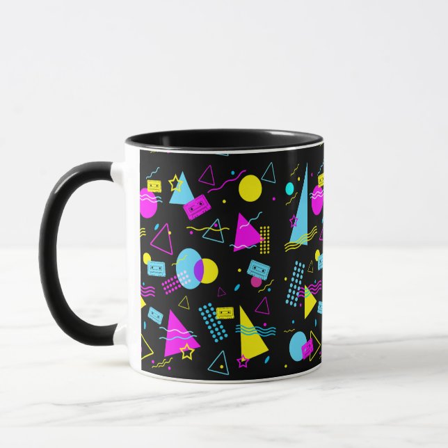 TAZA FORMAS COLORIDAS DE CINTA DE RETRO (Izquierda)