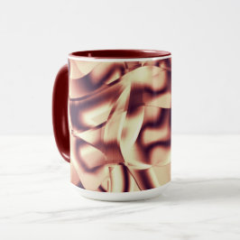 Taza Formas curvadas, rojas o burdeos, de tono beige