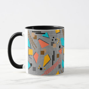 Taza Formas geométricas abstractas de Memphis parches r
