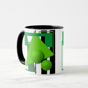 Taza Formas geométricas abstractas neon verdes círculo 