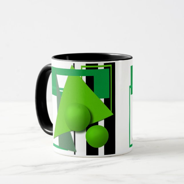 Taza Formas geométricas abstractas neon verdes círculo  (Anverso izquierdo)