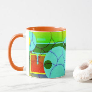 Taza Formas geométricas coloridas Resumen de arte