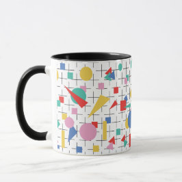 Taza Formas geométricas de arte pop de los años 80 y cu
