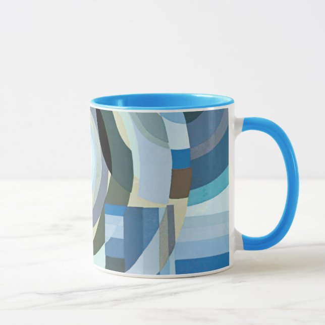 Taza Formas geométricas de jazz de pochoir de arte vint (Derecha)