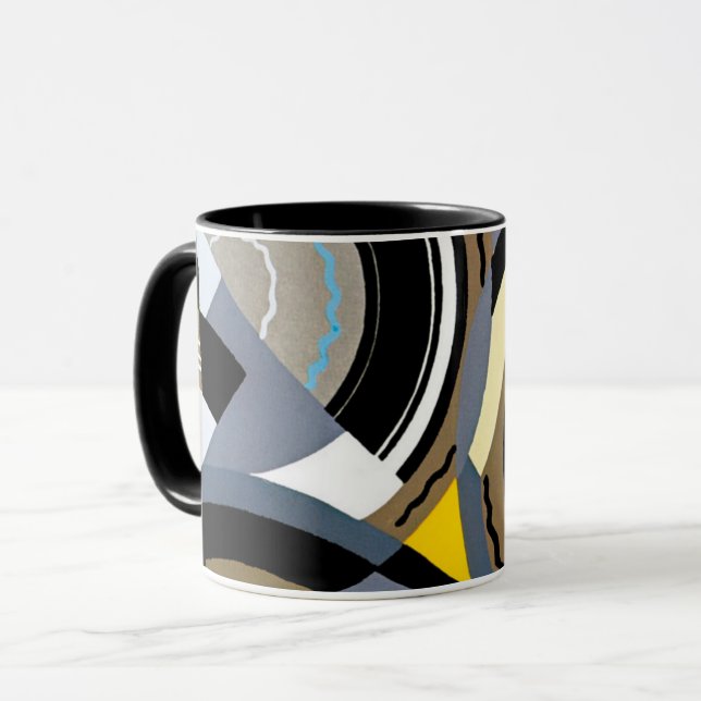 Taza Formas geométricas de jazz de pochoir de arte vint (Anverso izquierdo)