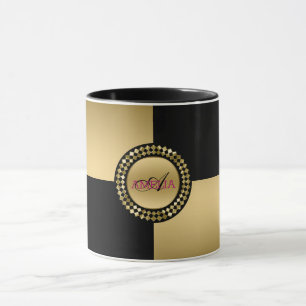 Taza Formas geométricas de oro y negro