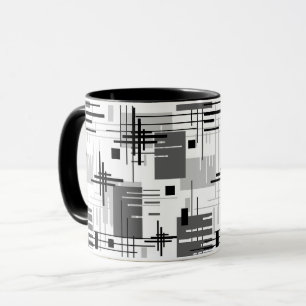 Taza Formas geométricas modernas abstractas rayadas del