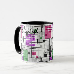 Taza Formas geométricas modernas abstractas rayadas rec
