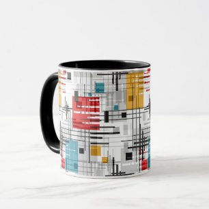 Taza Formas geométricas modernas abstractas rayadas rec