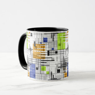Taza Formas geométricas modernas abstractas rayadas rec