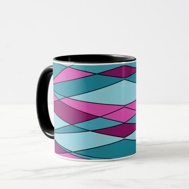 Taza Formas geométricas modernas abstractas triángulos  (Anverso izquierdo)