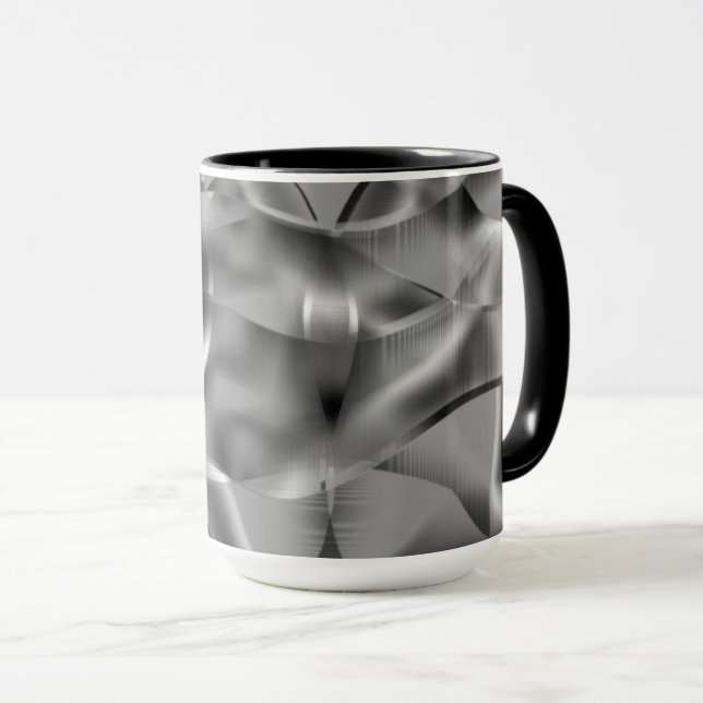 Taza Formas grises curvas, con tonos luminosos (Anverso derecho)
