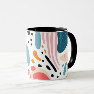 Taza Formas orgánicas abstractas coloridas patrón boho