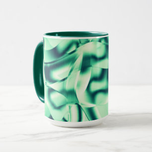 Taza Formas verdes curvadas de tonos acrílicos y verdes