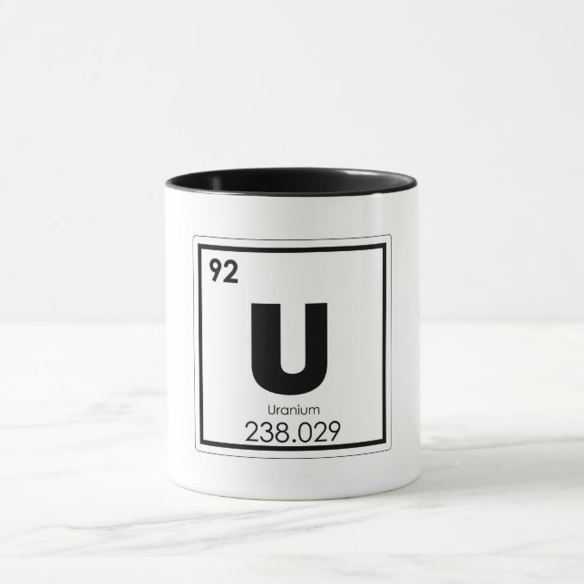 Taza Fórmula química del símbolo de elemento químico de (Centro)