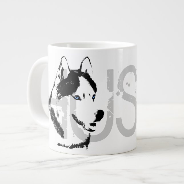 Taza fornida del perro de Sleg del husky siberiano (Izquierda)