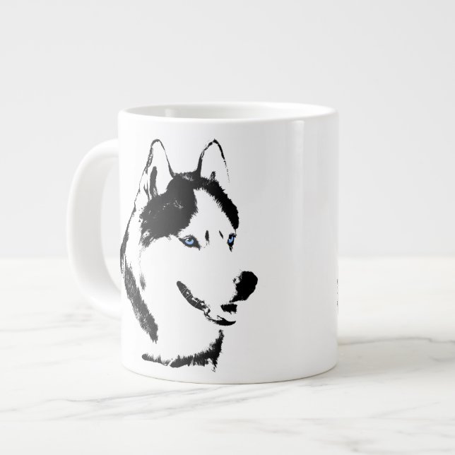Taza fornida del perro de Sleg del husky siberiano (Izquierda)
