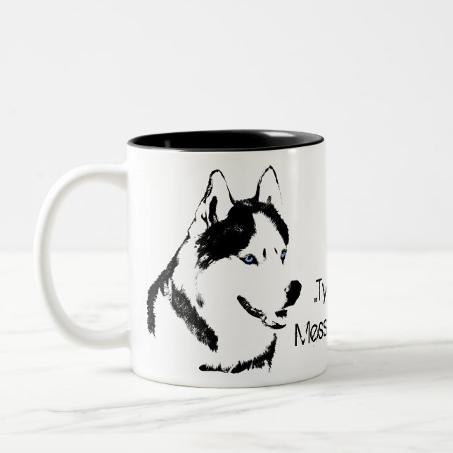 Taza fornida personalizada fornida del perro de la (Izquierda)