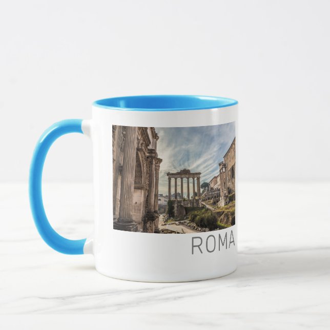 Taza Foro de Roma Romanum Italia Holiday Souvenir (Izquierda)