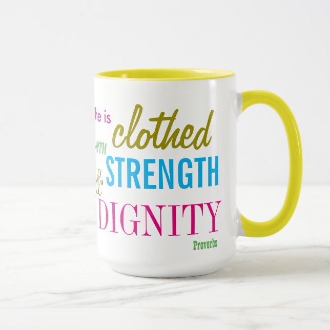 Taza Fortaleza Biblia Dignidad contra mujeres Chica ins (Derecha)
