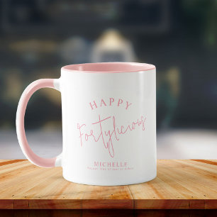 Taza Fortylicious 40th Birthday Gift Fun Elegant Script