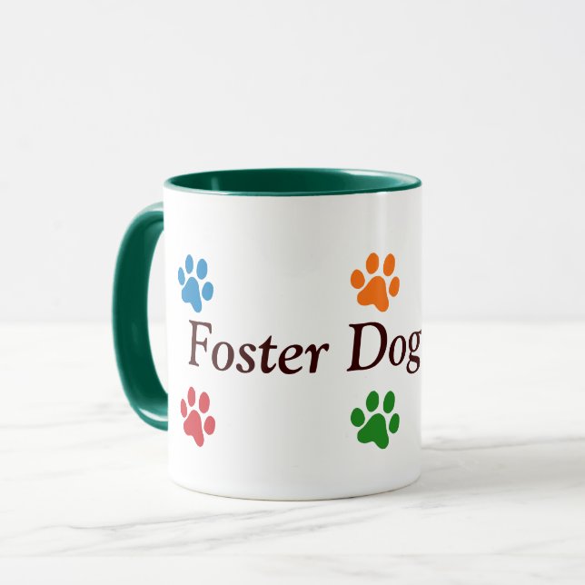 Taza Foster Dog Colorful Paw Impresiones (Anverso izquierdo)