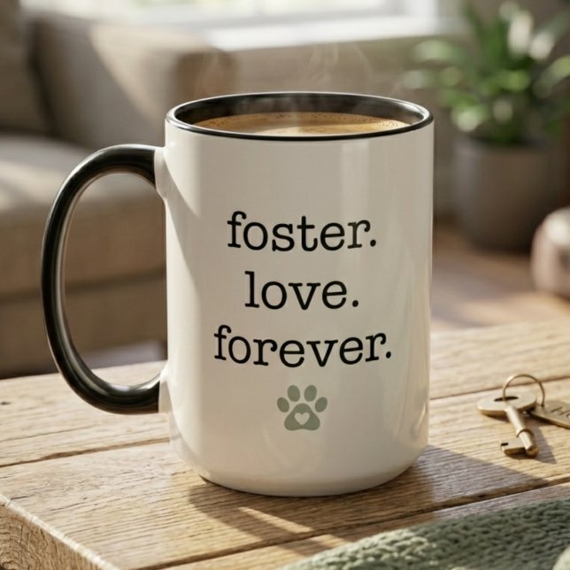 Taza Foster Love Forever Animal Rescue Adoption Gift (Animal rescue adoption gift mug)