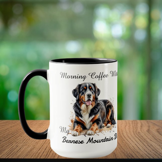 Taza Foto acuarela Personalización de perro de montaña  (Subido por el creador)