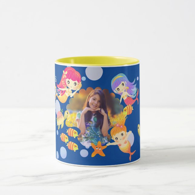 Taza Foto azul de Mermaids (Centro)