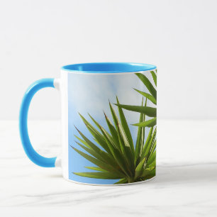 Taza Foto con efecto de pintura de hojas de palmera Yuc
