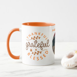 Taza Foto de Acción de Gracias Agradecido Bendito