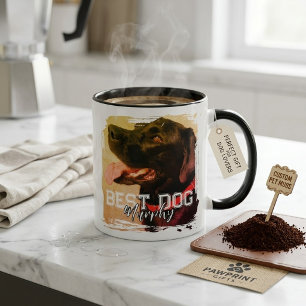 Taza Foto de agua moderna de labrador negro mejor nombr