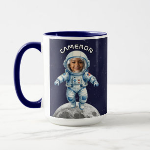 Taza Foto de astronauta espacio exterior luna niños