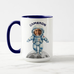 Taza Foto de astronauta espacio exterior luna niños