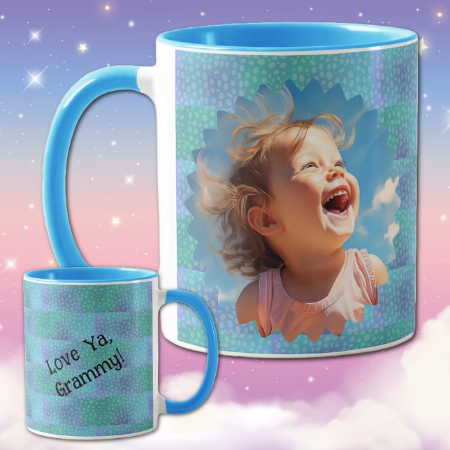 Taza Foto de Blue Dots patrón amor de abuela (Subido por el creador)