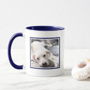 Taza Foto de cachorro adorable junto con papá