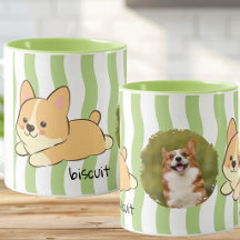 Foto de Corgi Adorable con Nombre y Rayas Ondulada