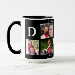 Taza Foto de DAD Collage Café Día del Padre Blanco Negr