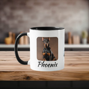 Taza Foto de Doberman Pincher con acuarela